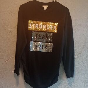 H&M Black Sweatshirt with Gold and Silver Sequins